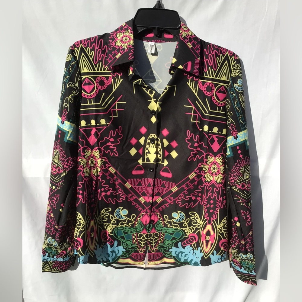 Xingchenyueyue Black Button Down Shirt